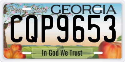 GA license plate CQP9653