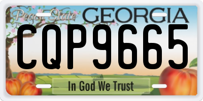 GA license plate CQP9665