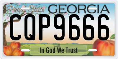 GA license plate CQP9666