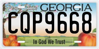 GA license plate CQP9668