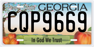 GA license plate CQP9669