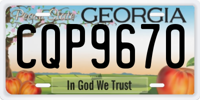 GA license plate CQP9670