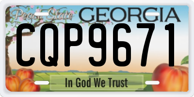 GA license plate CQP9671