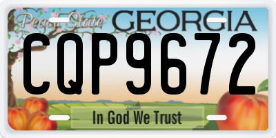 GA license plate CQP9672