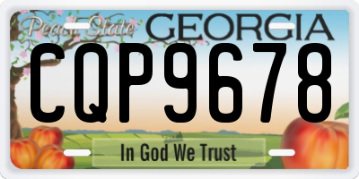 GA license plate CQP9678