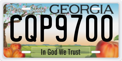 GA license plate CQP9700