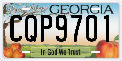 GA license plate CQP9701