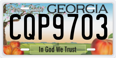 GA license plate CQP9703