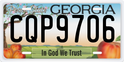 GA license plate CQP9706