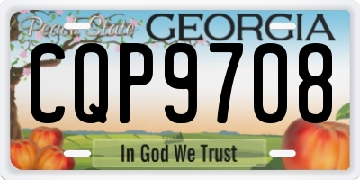 GA license plate CQP9708