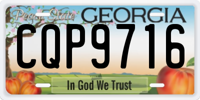 GA license plate CQP9716