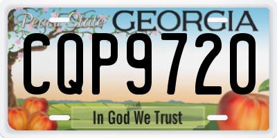 GA license plate CQP9720