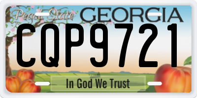GA license plate CQP9721
