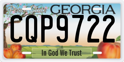 GA license plate CQP9722