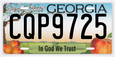 GA license plate CQP9725