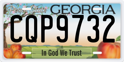 GA license plate CQP9732