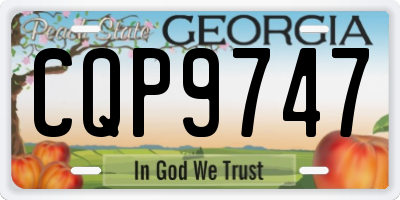 GA license plate CQP9747