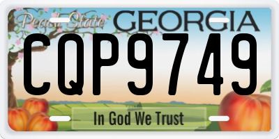 GA license plate CQP9749