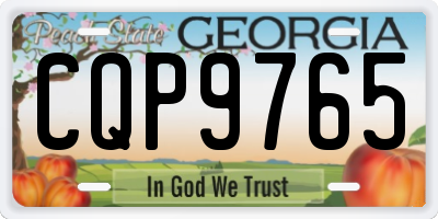 GA license plate CQP9765