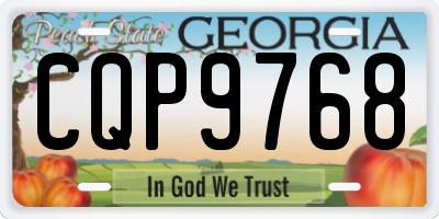 GA license plate CQP9768