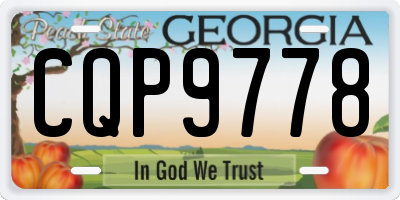 GA license plate CQP9778
