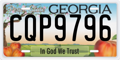 GA license plate CQP9796
