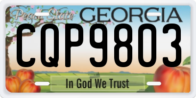 GA license plate CQP9803