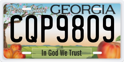 GA license plate CQP9809