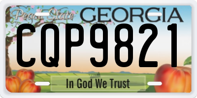 GA license plate CQP9821