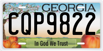 GA license plate CQP9822