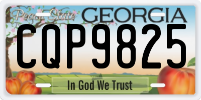 GA license plate CQP9825