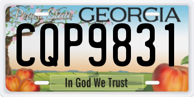 GA license plate CQP9831