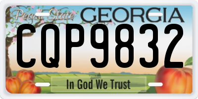 GA license plate CQP9832