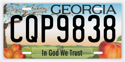 GA license plate CQP9838