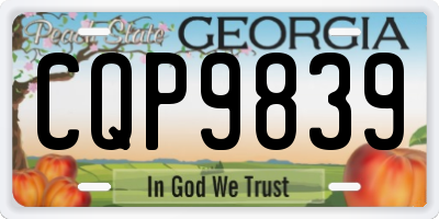 GA license plate CQP9839