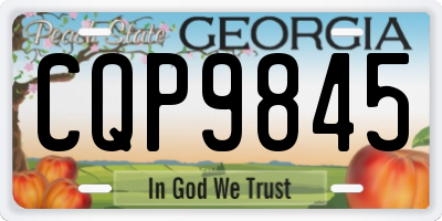 GA license plate CQP9845