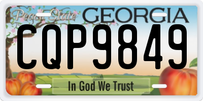 GA license plate CQP9849