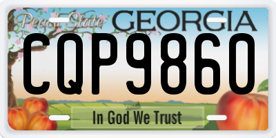 GA license plate CQP9860