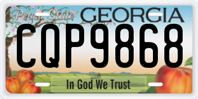 GA license plate CQP9868