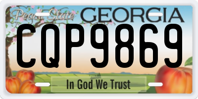 GA license plate CQP9869