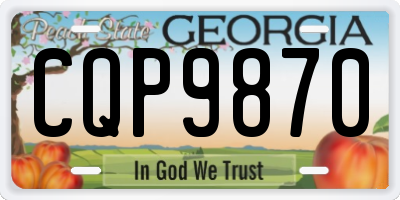 GA license plate CQP9870
