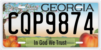 GA license plate CQP9874