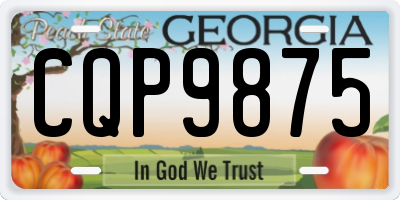 GA license plate CQP9875