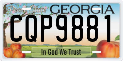 GA license plate CQP9881