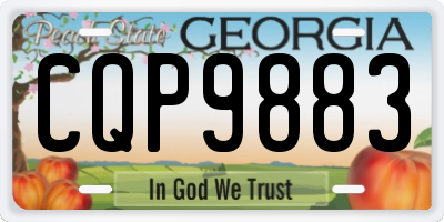 GA license plate CQP9883