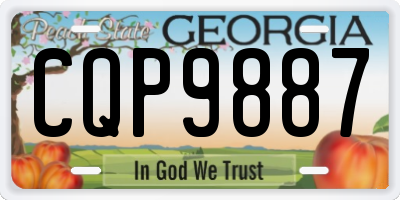 GA license plate CQP9887