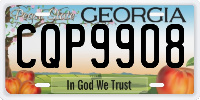 GA license plate CQP9908