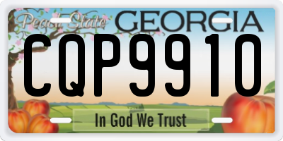 GA license plate CQP9910