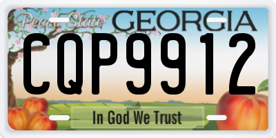 GA license plate CQP9912