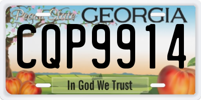 GA license plate CQP9914